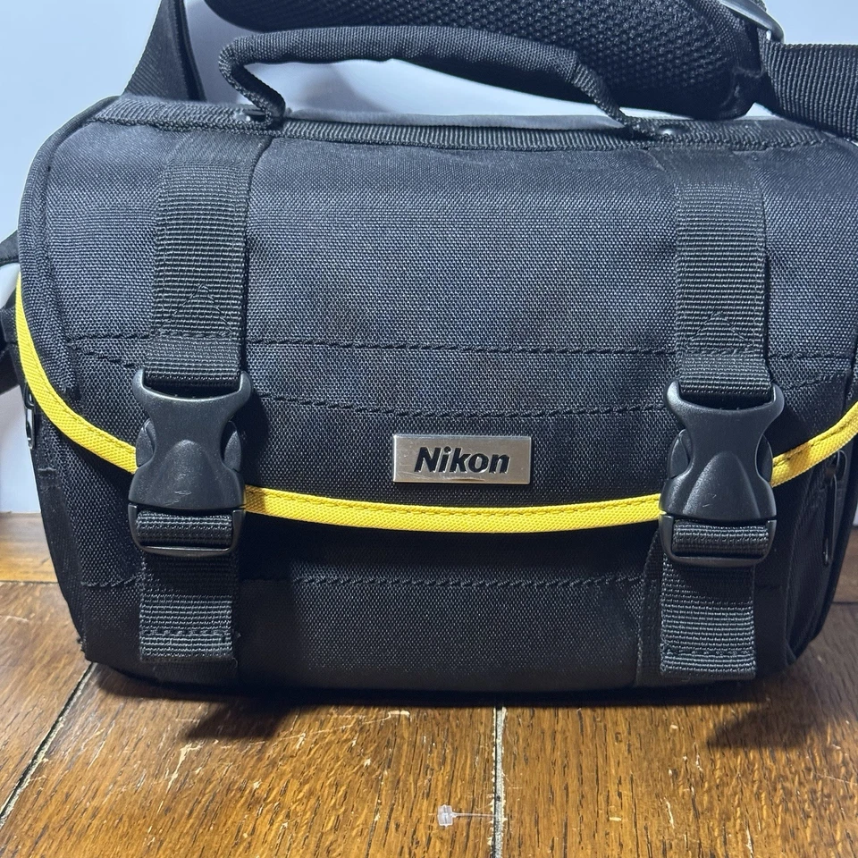 NIKON черный желтый линия с подкладкой DSLR камеры чехол/гаджет сумка для переноски наплечная сумка - Изображение 2 из 4