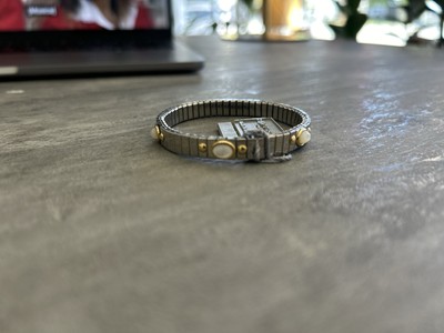 Zoppini Italy Stainless Steel Bracelet 18k Gold Accents