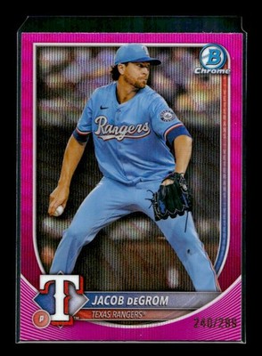 Jacob deGrom 2025 Bowman Chrome #47 Fuchsia Wave #/299