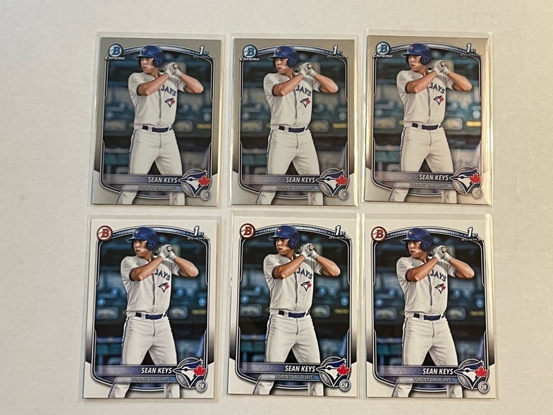 2025 Bowman Sean Keys 1st Lot x3 Chrome x3 Paper Blue Jays
