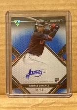 ANDRES GIMENEZ RC 2021 TOPPS TRIPLE THREADS RC AUTO SAPPHIRE /10 blue jays WBC