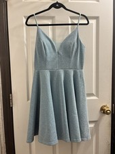 Ever Pretty Size L Short, Light Blue Glitter Dress