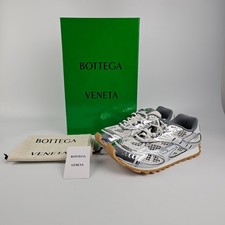 BOTTEGA VENETA Women's Orbit Silver/Optic White Sneakers New Authentic