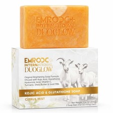 Soap with Kojic Acid, Glutathione  Turmeric   Brightening Bar for Dark 2 Pack,