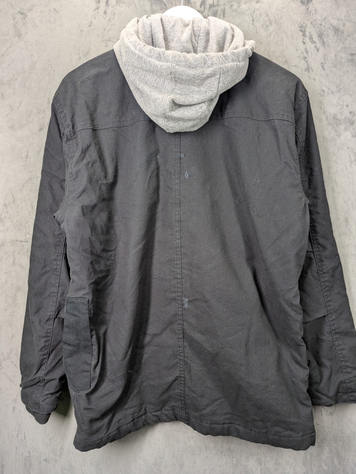 Wrangler Workwear Jacket Men's Size Medium Quilt lining Padded Hooded Black image 7