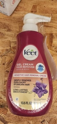 Veet Gel Cream Hair Remover Sensitive Skin Legs & Body Aloe Violet 13.5 exp:7/27