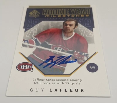 GUY LAFLEUR 2018-19 NHL SP AUTHENTIC ROOKIE YEAR MILESTONES SSP AUTO #12/29. - Image 1 of 2