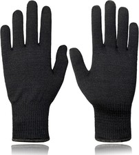 Silk Knitted Gloves Full UV Protection Medium Black for Outdoor
