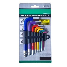 ›9Pcs Hex Wrench Star Key Ball End Metal Long Arm Metal Key Tool Set Kit For