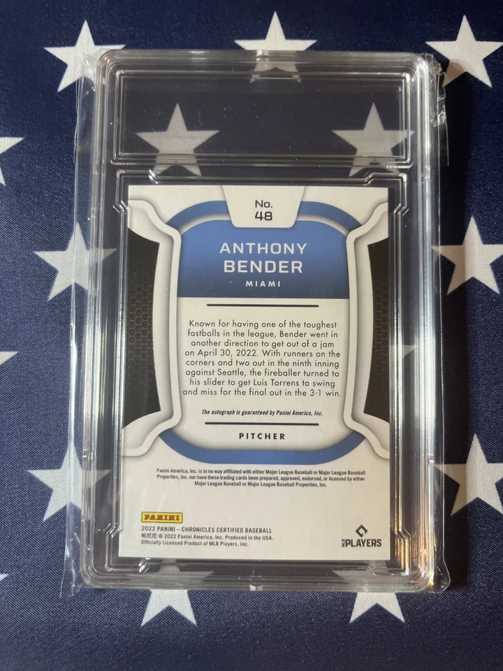 2022 Panini Chronicles Certified ANTHONY BENDER RC AU Rookie Autograph #48 - Image 2 of 2