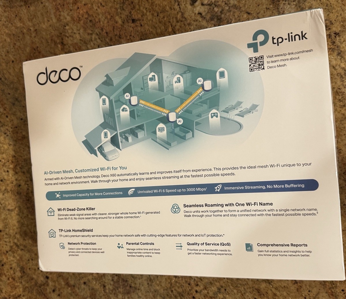 TP-LINK Deco X60 AX3000 Whole Home Mesh Wi-Fi System - 3 Pack for