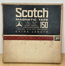 Scotch 150 7" 1800ft 1/4" Reel Tape USED Original Plaid Box Vintage