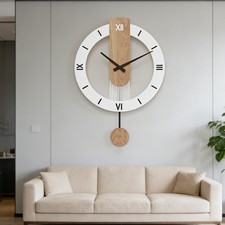 Dekorative Wanduhr Wanduhren Wohnzimmer Uhr Lautlos Wanduhr Holz mit Pendel