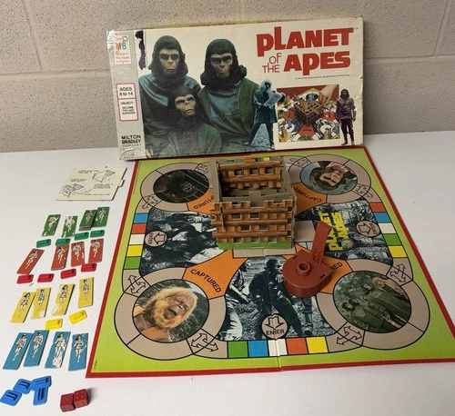 Vintage 1974 Milton Bradley Planet Of The Apes Board Game w/ Box Near Complete