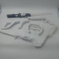 Nintendo Wii Gaming Accessories Zelda Link Crossbow Star Wars Lightsaber Lot