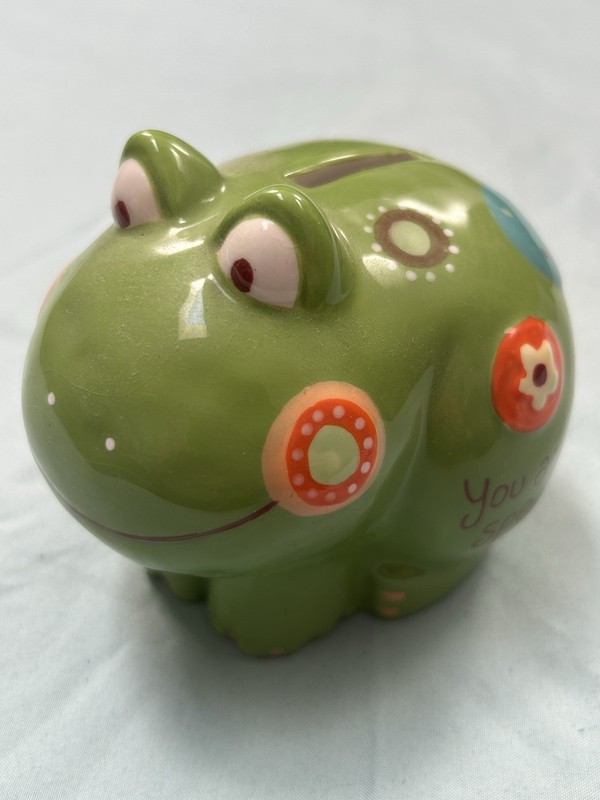 Green Frog Ceramic Piggy Bank Coin Bank
