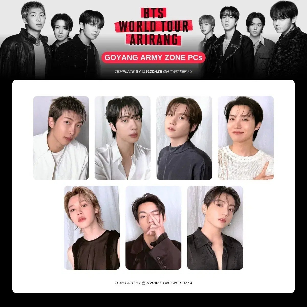 BTS World Tour Arirang in Goyang SoundCheck Lanyard Photo Card SET