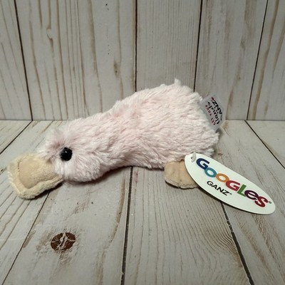 Ganz Googles Plush HE10511 Pink Duck Platupus NOS with Tags Laying 6 Inch