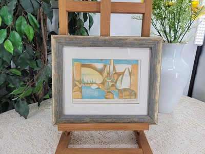 Gerhard Wittwer Handsigniert Original - Grafik Abstrakte Landschaft Mid Century 