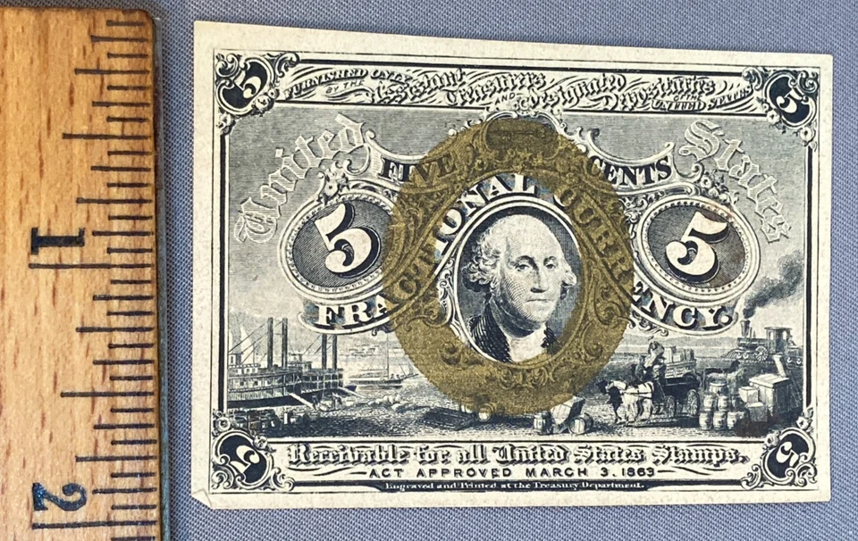 Antique 5 FIVE CENTS SECOND ISSUE FRACTIONAL CURRENCY NOTE L - Image 4 of 4
