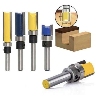 6.35mm Shank Flush Trim Router Bit Edge Treatment Grooving Bearing Wood Milling