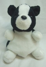 AURORA Palm Pals CUTE SOFT BLACK WHITE DOG 5" Bean Bag Stuffed Animal Toy