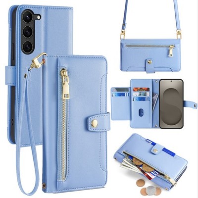 Handykette für Samsung Galaxy S26 Hülle mit Band Handyhülle zum Umhängen Hellbla