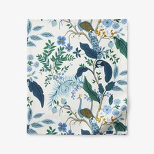 Peacock Classic Smooth Sateen Flat Bed Sheet - Ivory Multi, Twin/Twin XL