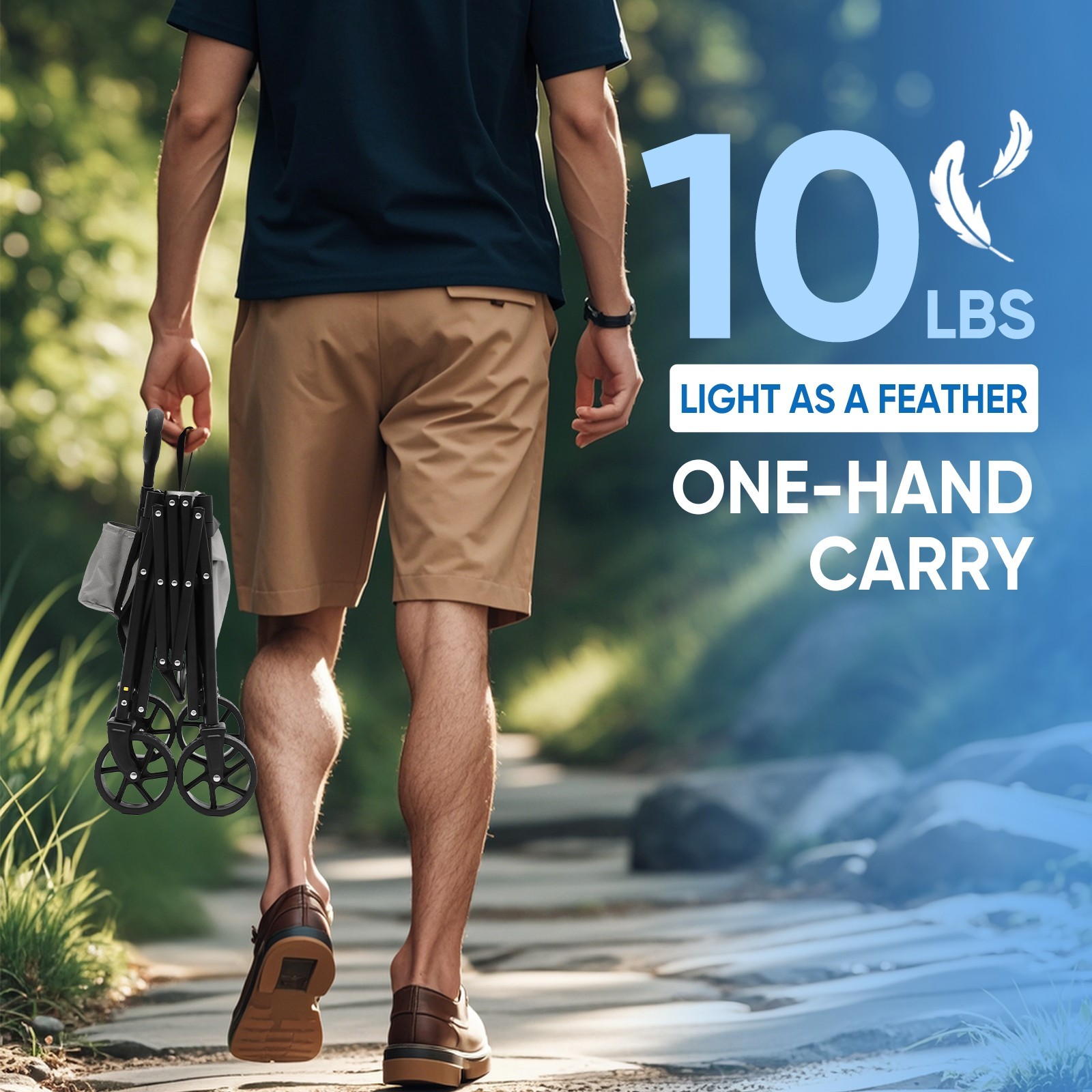 Sekey Heavy Duty Wagon: 220LBS capacity, big wheels, foldable for outdoor use.