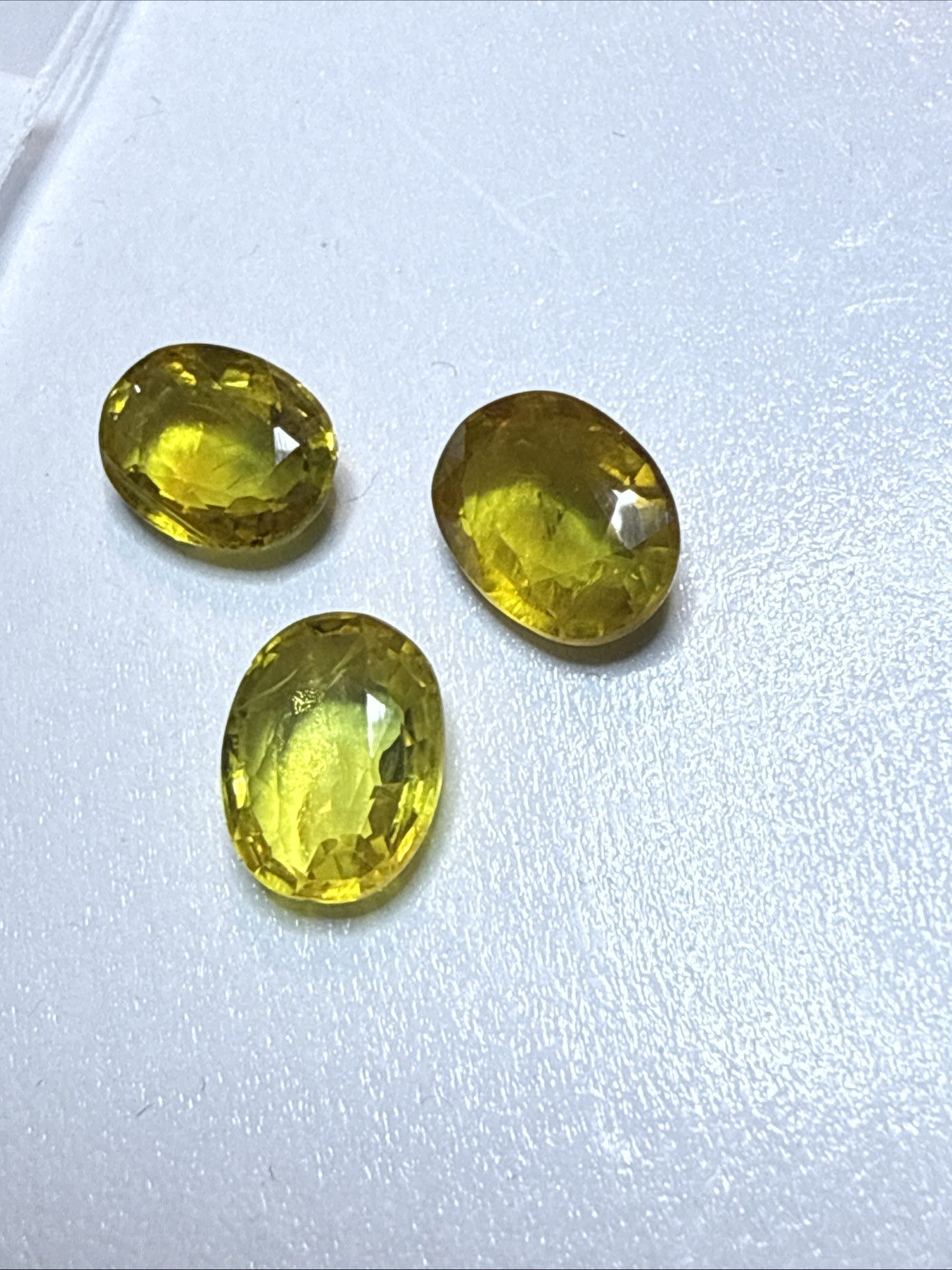 Stone Yellow Color Oval 8x6 to 8.5x6.5mm.Ravishing Color! Yellow Sapphire Africa 3Pcs/4 ...