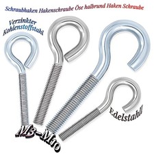 Schraubhaken Hakenschraube &Ouml;se halbrund Haken Schraube Stahl verzinkt Edelstahll