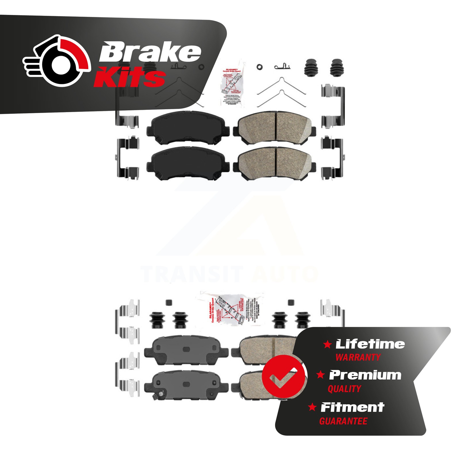 Front Rear Ceramic Disc Brake Pads Kit For 2007-2012 Nissan Sentra SE-R Spec V