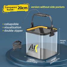 YUZHIYUAN Transparent Fishing Bucket Foldable Multifunctional Live Fish Containe