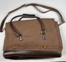 Diane Von Furstenberg Brown Suede Overnight Bag Travel Weekender Women's DVF
