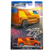 Modellino Auto Hotwheels 1/64 Dodge Van Custom 1977 Orange