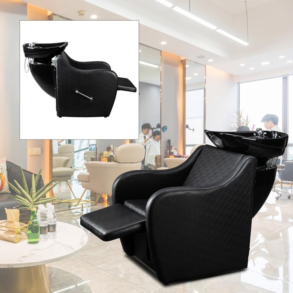 Salon,Barber Backwash Chair Unit Station, Ceramic Shampoo Bowl