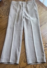 VTG Levi's Action Slacks Mens KHACKI Straight Leg Flat Front/see PICS Sizing