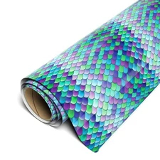 Siser EasyPattern HTV Heat Transfer Vinyl 12" x 12" sheets - MERMAID SCALES TEAL