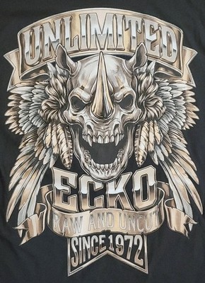 ECKO Unlimited T-Shirt Men's Sz Large Raw and Uncut Since 1972 Gold Rhino Tee 
