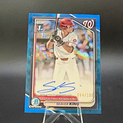 Seaver King 2024 Bowman Draft Blue Wave Refractor 1st Auto  /150 #CPA-SK Nats