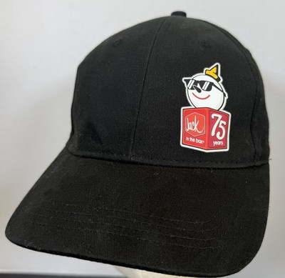 Jack in the Box 75th Anniversary  75 Years Black Graphic Print Adjustable  Hat