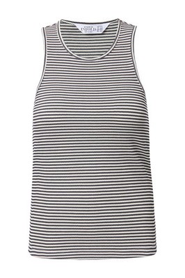 Studio Untold Damen große Größen Tanktop Slim Shape Strukturjersey Ringel 840876