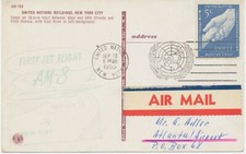 UNO 1959 selt. Kab.-Erstflug A.M. 8 - First Jet Air Mail Service UNO - ATLANTA