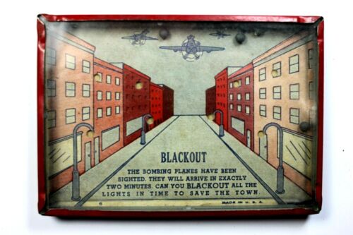 World War II Era  " BLACKOUT " Dexterity Puzzle -  Planes Bombing City - Picture 1 of 3