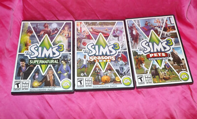 🎮 LOT OF 3 PC MAC DVD-ROM THE SIMS 3 EXPANSION SET SUPERNATURAL ...