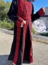 Embroidered Girl kids Traditional Dress Thob Abaya Palestine Size: 1 - 12 Years