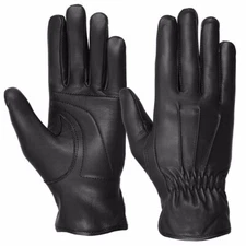 Hugger Affordable Men's 3 Seam Padded Palm Leather Driving Motorcycle Gloves