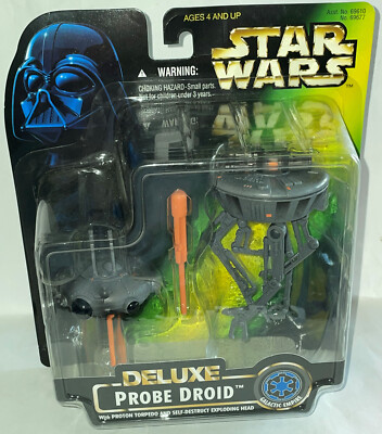 1996 Star Wars Deluxe Probe Droid W/ Torpedo & Self-Destruct Exploding Head .01 