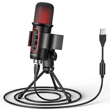 JAMELO Microphone USB Computer Condenser Gaming for PC/Laptop/Phone/PS4/5 Stand