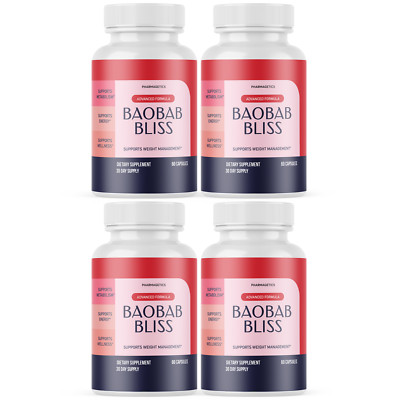 Baobab Bliss Capsules for Weight Loss Coffee Keto Pills - 4 Bottles